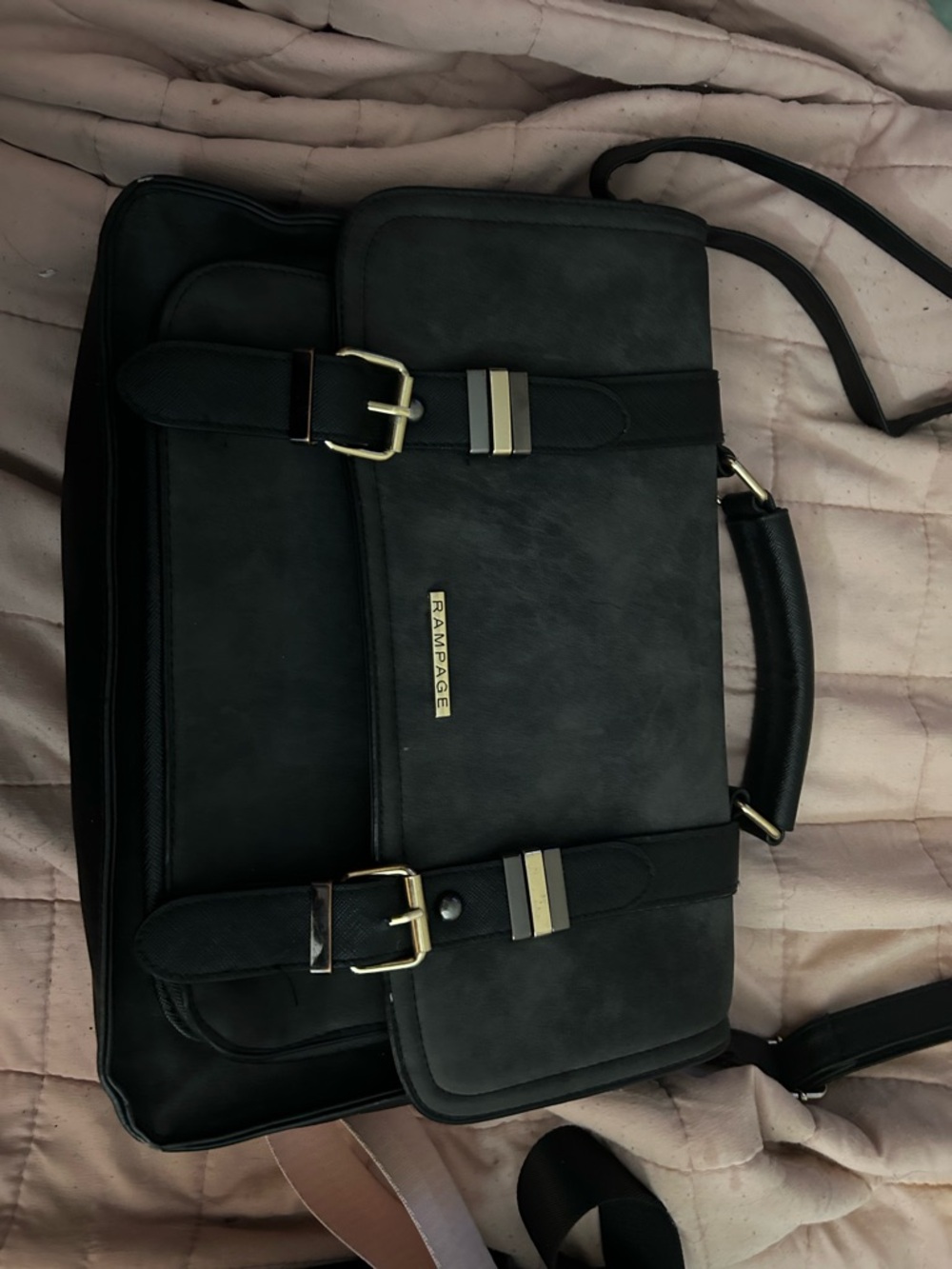 Rampage Black Messenger Bag - Buckle Detail